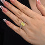 Louily 3.3 Carat Simulated Diamond Yellow Sapphire Radiant Cut Engagement Ring In Sterling Silver - louilyjewelry