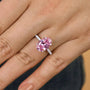 Louily 3.5 Carat Oval Cut Pink Stone Engagement Ring In Sterling Silver - louilyjewelry
