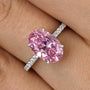 Louily 3.5 Carat Oval Cut Pink Stone Engagement Ring In Sterling Silver - louilyjewelry
