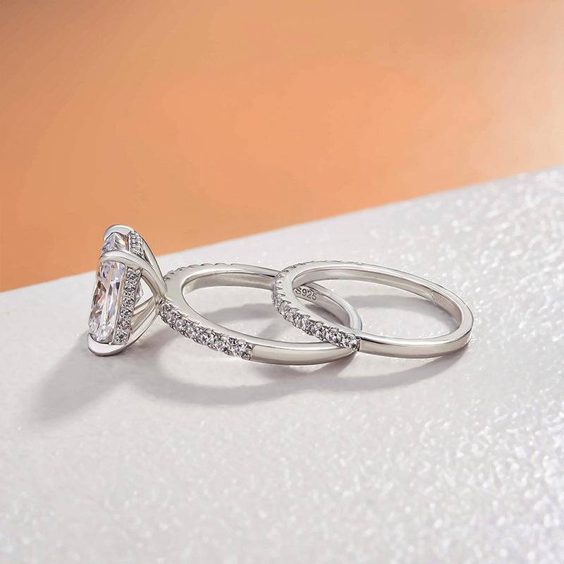 Louily 3.5 Carat Radiant Cut Wedding Ring Set In Sterling Silver - louilyjewelry