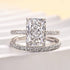 3.5Ct white gold plated radiant cut wedding ring set