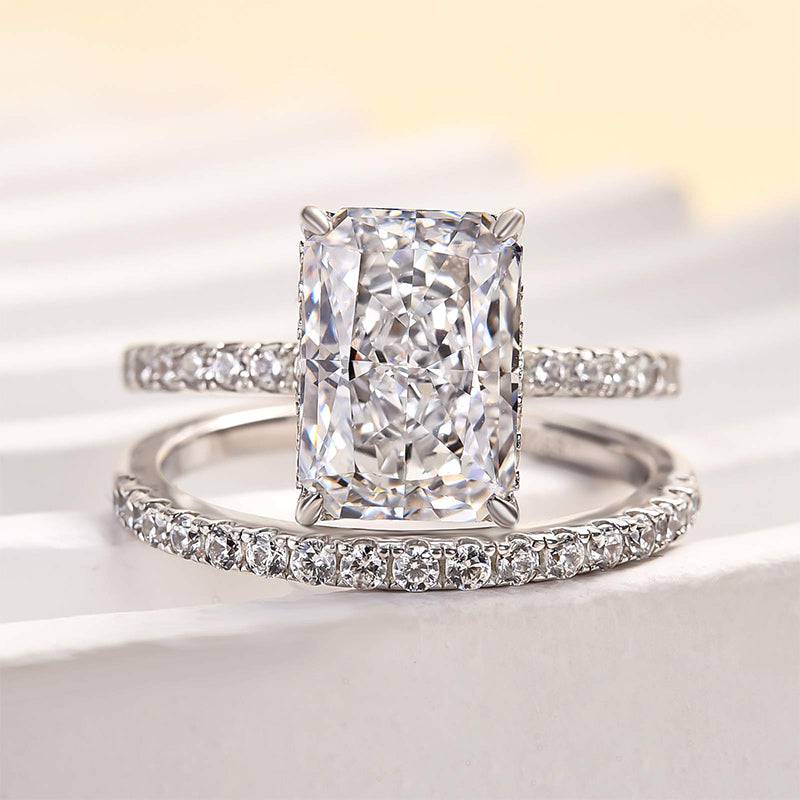 Louily 3.5 Carat Radiant Cut Wedding Ring Set In Sterling Silver - louilyjewelry