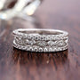 Louily Art Deco Half Eternity Stackable 3-Pieces Wedding Band Set In Sterling Silver - louilyjewelry