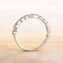 Louily Art Deco White Gold Full Eternity Thin Wedding Band For Women - louilyjewelry