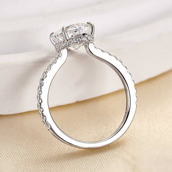 Louily Attractive Crushed Ice Oval Cut Engagement Ring