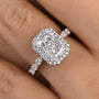 Louily Attractive Halo Radiant Cut Engagement Ring - louilyjewelry