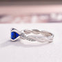 Louily Rose Gold Twist 1.25 Carat Blue Sapphire Round Cut Promise Ring For Her In Sterling Silver - louilyjewelry