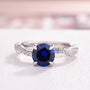 Louily Rose Gold Twist 1.25 Carat Blue Sapphire Round Cut Promise Ring For Her In Sterling Silver - louilyjewelry