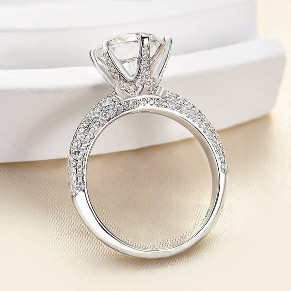 Louily Bright 6 Prongs Round Cut Engagement Ring