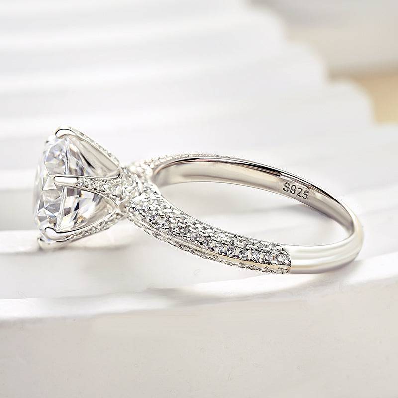 Louily Bright 6 Prongs Round Cut Engagement Ring - louilyjewelry