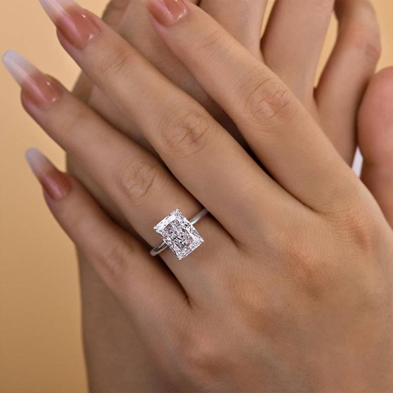 Louily Classic Radiant Cut Simulated Diamond Engagement Ring - louilyjewelry
