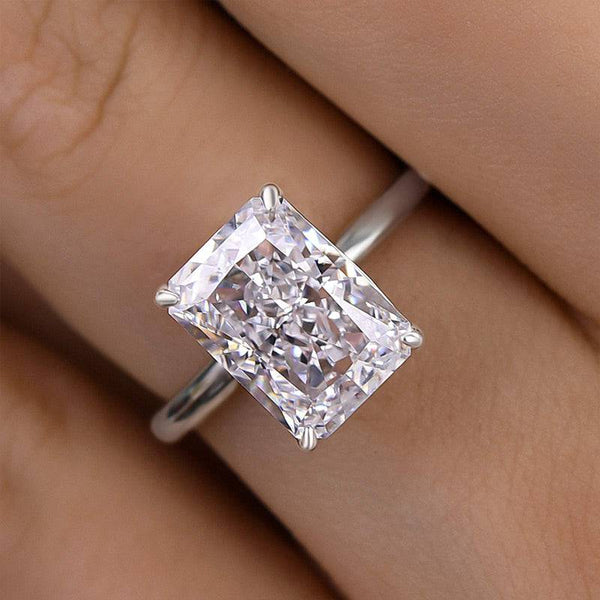 Louily Classic Radiant Cut Simulated Diamond Engagement Ring