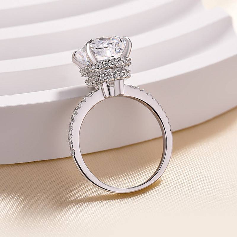 Louily Classic Cushion Cut Engagement Ring In Sterling Silver - louilyjewelry