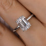 Louily Classic Yellow Gold Emerald Cut Solitaire Engagement Ring - louilyjewelry