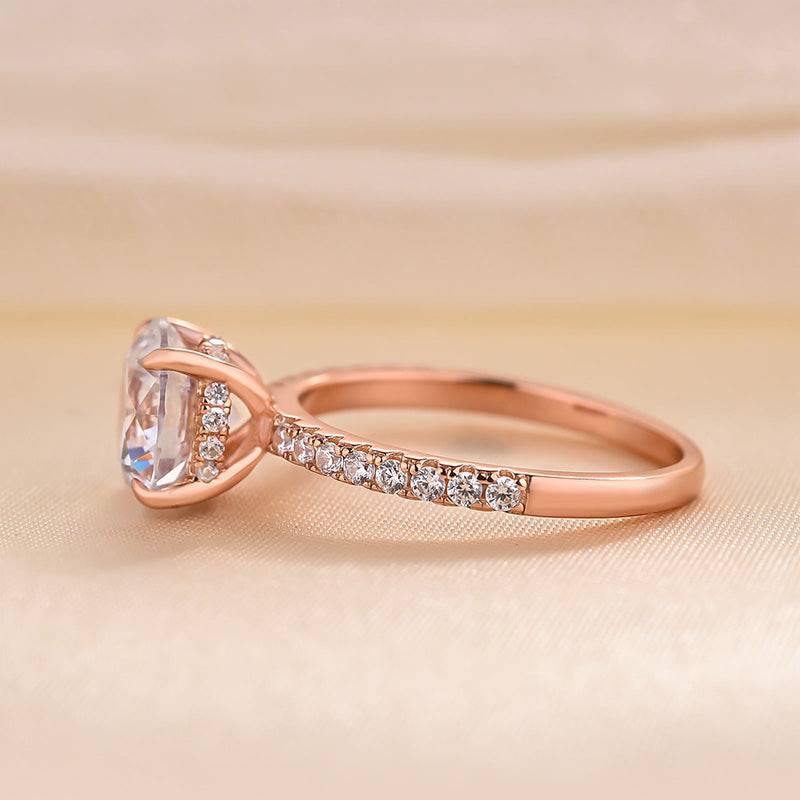 Louily Classic Round Cut Engagement Ring In Sterling Silver - louilyjewelry