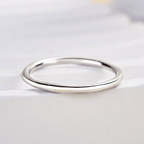 Louily Simple Wedding Band For Women In Sterling Silver