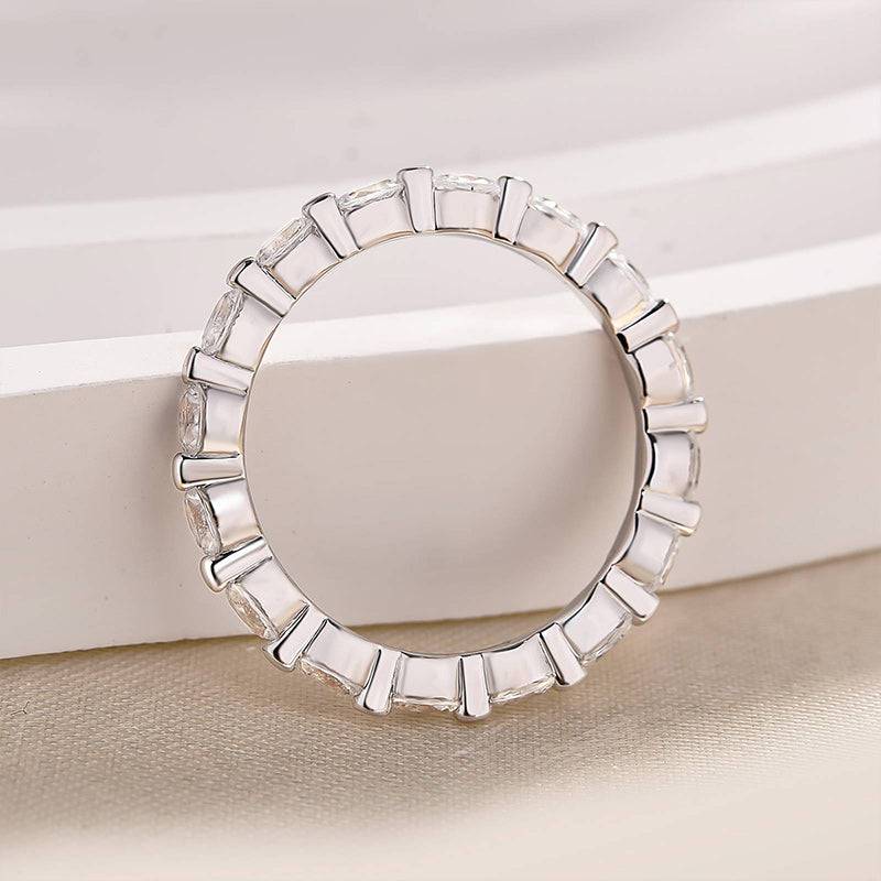 Louily Classic Yellow Gold Oval Cut Wedding Band Ring For Women In Sterling Silver - louilyjewelry