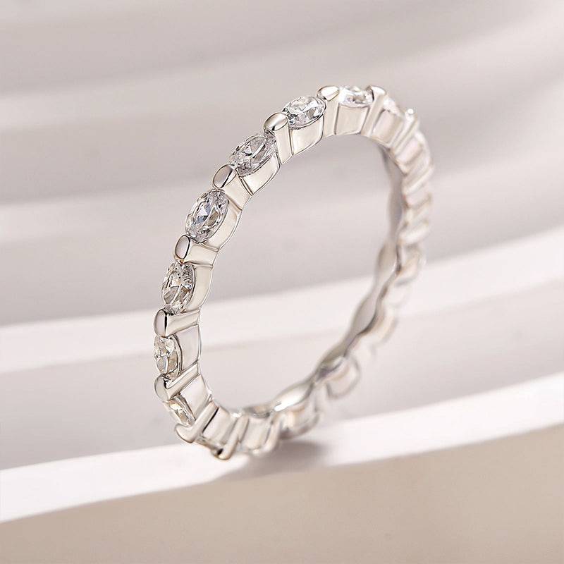 Louily Classic Yellow Gold Oval Cut Wedding Band Ring For Women In Sterling Silver - louilyjewelry