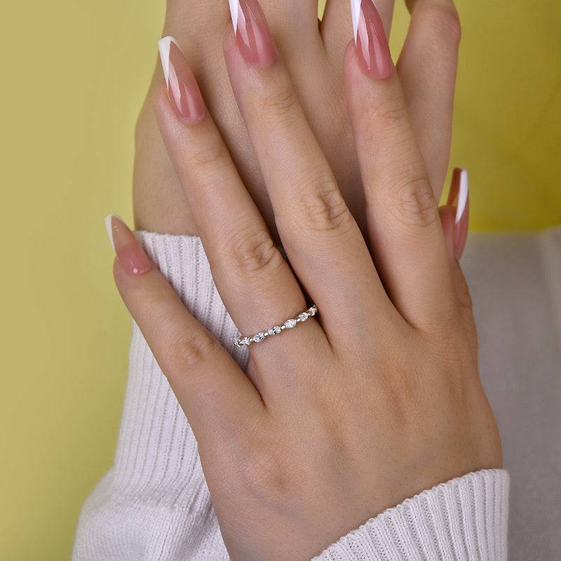 Louily Classic Yellow Gold Oval Cut Wedding Band Ring For Women In Sterling Silver - louilyjewelry