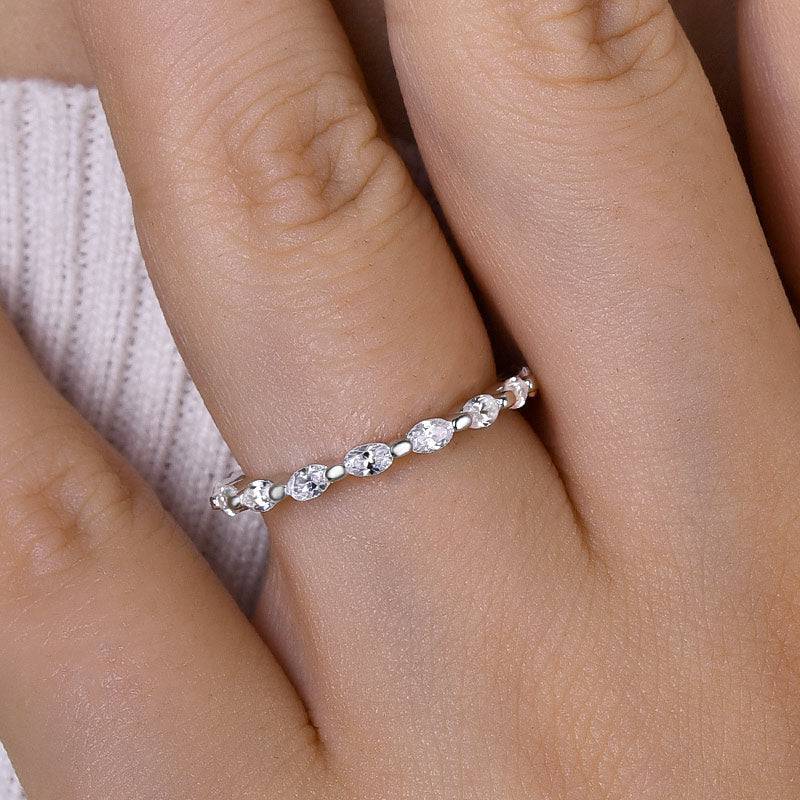 Louily Classic Yellow Gold Oval Cut Wedding Band Ring For Women In Sterling Silver - louilyjewelry