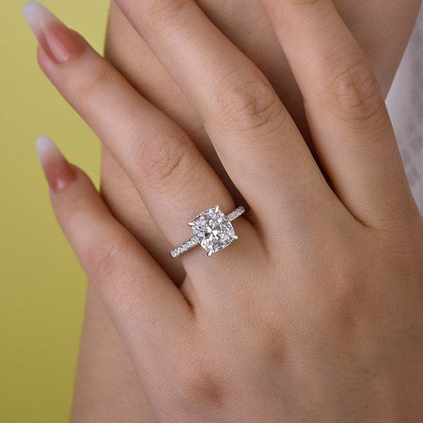 Louily Cushion Cut Engagement Ring In Sterling Silver