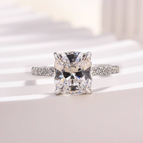 Louily Cushion Cut Engagement Ring In Sterling Silver