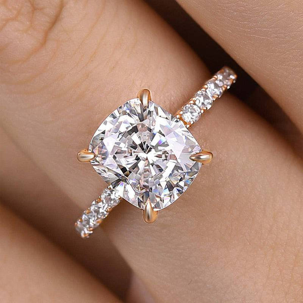 Louily Cushion Cut Engagement Ring In Sterling Silver