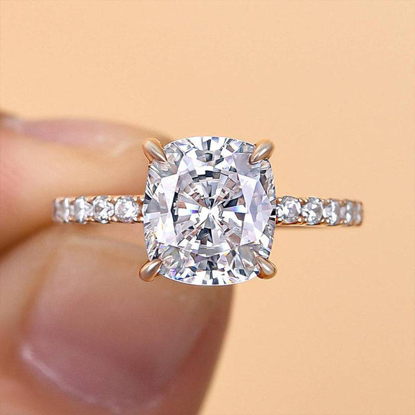 Louily Cushion Cut Engagement Ring In Sterling Silver