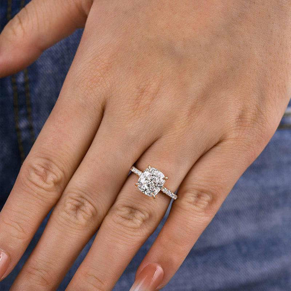 Louily Cushion Cut Engagement Ring In Sterling Silver