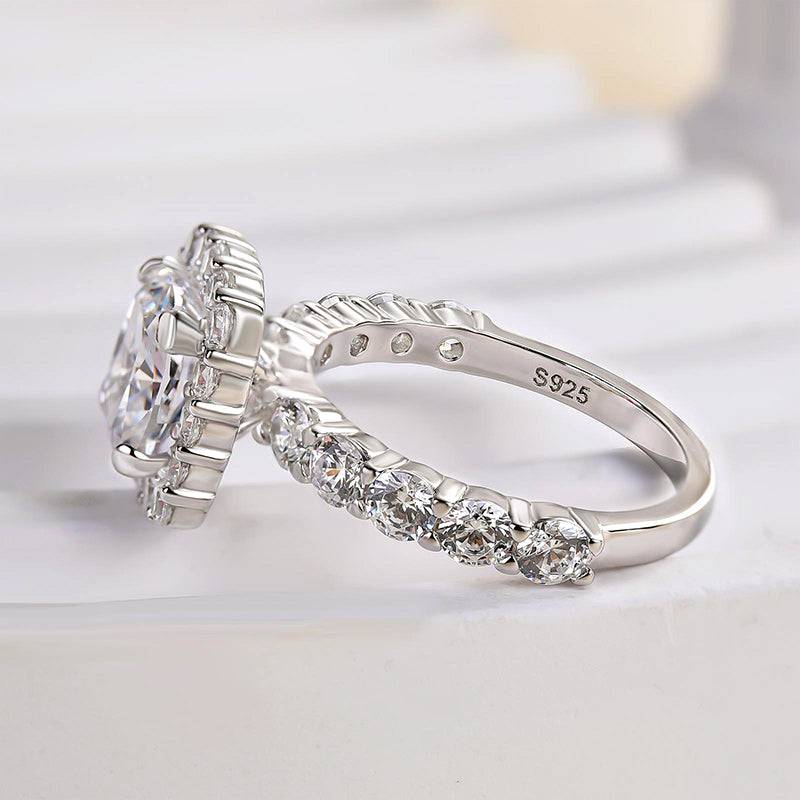 Louily Desirable Halo Crushed Ice Cushion Cut Engagement Ring - louilyjewelry