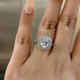 Louily Double Halo Cushion Cut Engagement Ring In Sterling Silver - louilyjewelry