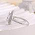 Louily Double Halo Pear Cut Engagement Ring In Sterling Silver - louilyjewelry