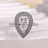 Louily Double Halo Pear Cut Engagement Ring In Sterling Silver - louilyjewelry