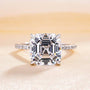 Louily Elegant Asscher Cut Women's Engagement Ring In Sterling Silver - louilyjewelry