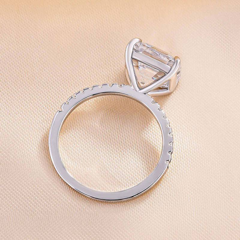 Louily Elegant Asscher Cut Women's Engagement Ring In Sterling Silver - louilyjewelry