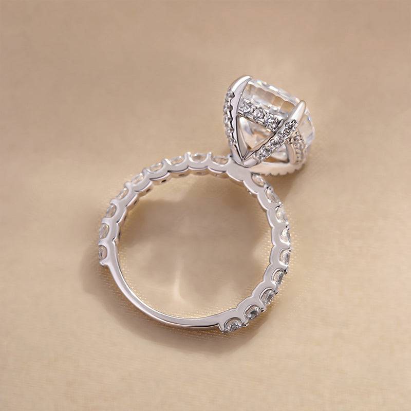 Louily Elegant Cushion Cut Engagement Ring For Women In Sterling Silver - louilyjewelry