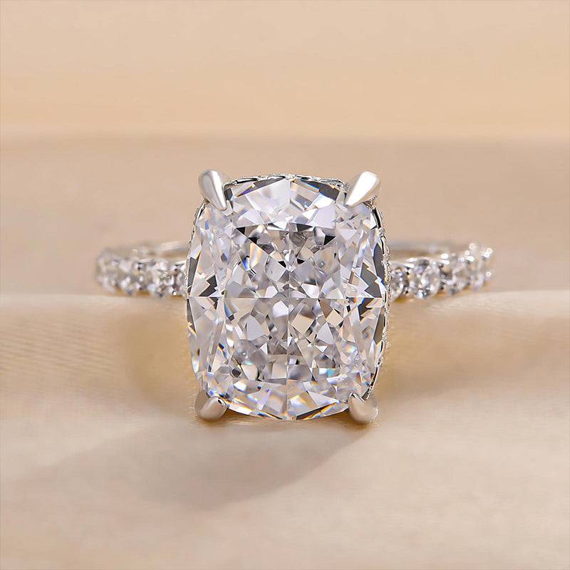 Louily Elegant Cushion Cut Engagement Ring For Women In Sterling Silver - louilyjewelry