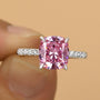 Louily Elegant Cushion Cut Pink Sapphire Women's Engagement Ring In Sterling Silver - louilyjewelry