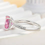 Louily Elegant Cushion Cut Pink Sapphire Women's Engagement Ring In Sterling Silver - louilyjewelry