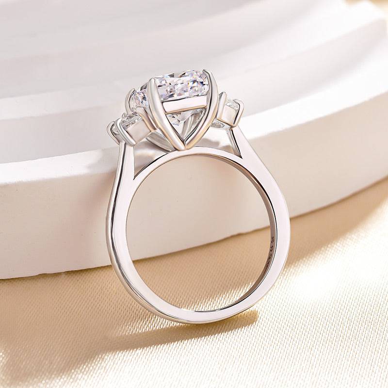 Louily Elegant Cushion Cut Three Stone Engagement Ring In Sterling Silver - louilyjewelry