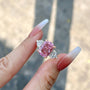 Louily Elegant Cushion Cut Three Stone Pink Sapphire Engagement Ring In Sterling Silver - louilyjewelry