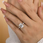 Louily Elegant Emerald Cut Engagement Ring In Sterling Silver - louilyjewelry