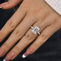 Louily Elegant Emerald Cut Engagement Ring In Sterling Silver - louilyjewelry