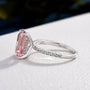 Louily Elegant Emerald Cut Morganite Pink Women's Engagement Ring In Sterling Silver - louilyjewelry