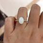 Louily Elegant Oval Cut Opal Stone Engagement Ring In Sterling Silver - louilyjewelry