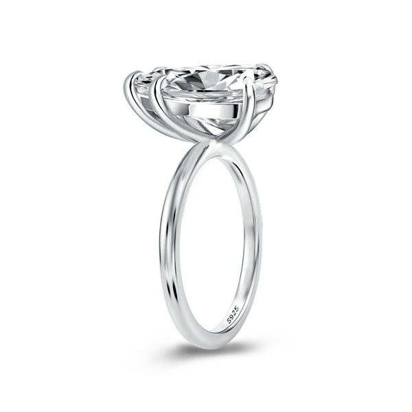 Louily Classic Pear Cut Engagement Ring In Sterling Silver