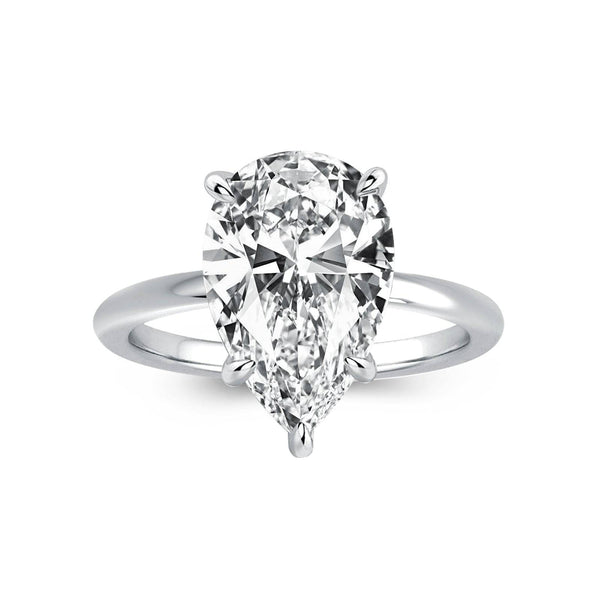 Louily Classic Pear Cut Engagement Ring In Sterling Silver