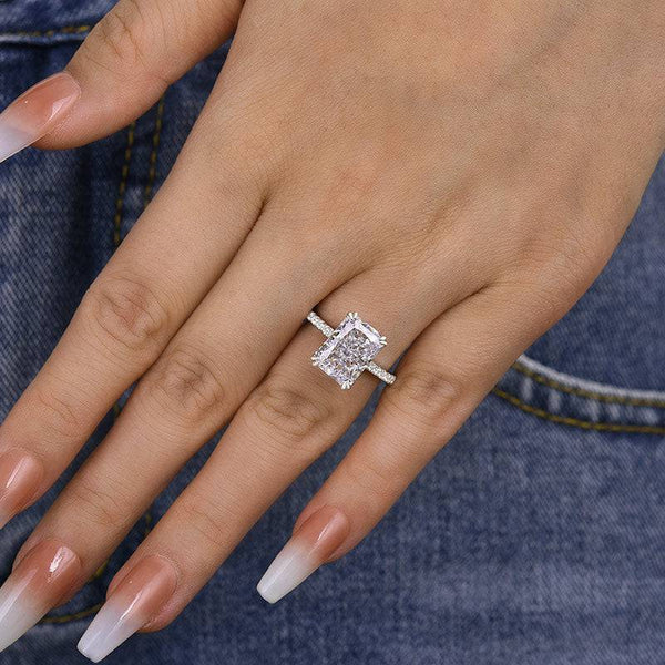 Louily Elegant Radiant Cut Engagement Ring