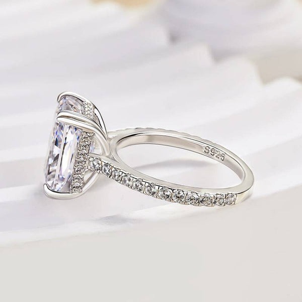 Louily Elegant Radiant Cut Engagement Ring