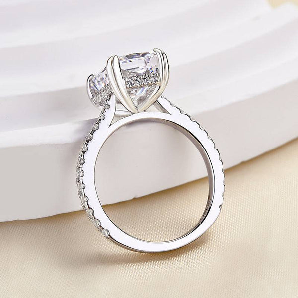 Louily Elegant Radiant Cut Simulated Diamond Engagement Ring